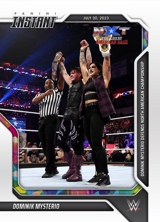 Dominik Mysterio – Dominik Mysterio Defends North American Championship trading card PW Catalog