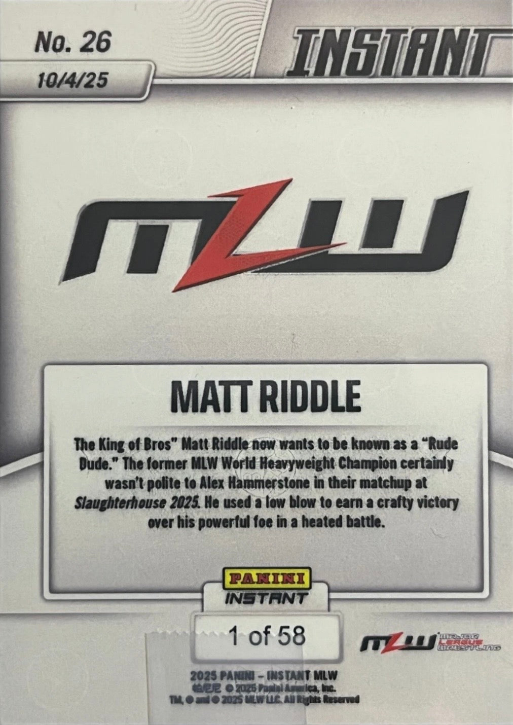 Matt Riddle – Matt Riddle Gets Rude With Alex Hammerstone