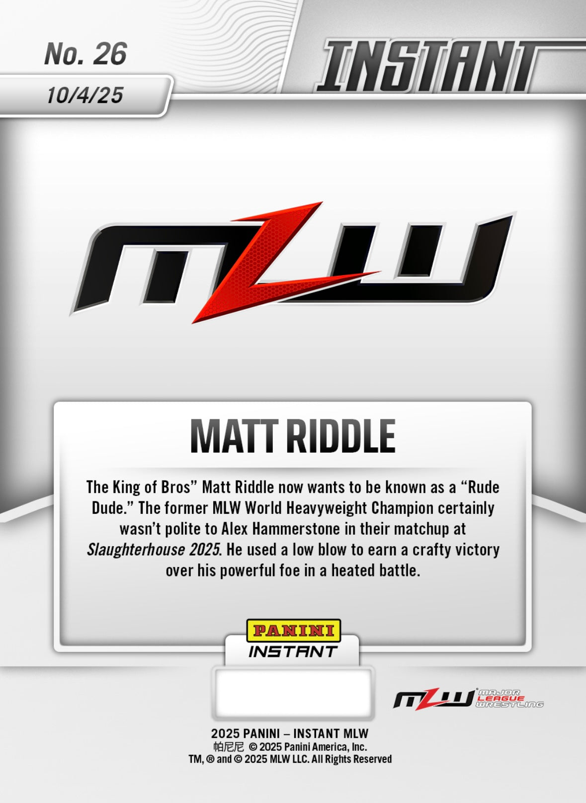 Matt Riddle – Matt Riddle Gets Rude With Alex Hammerstone
