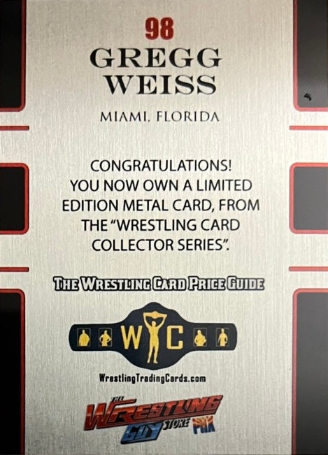 Gregg Weiss trading card PW Catalog