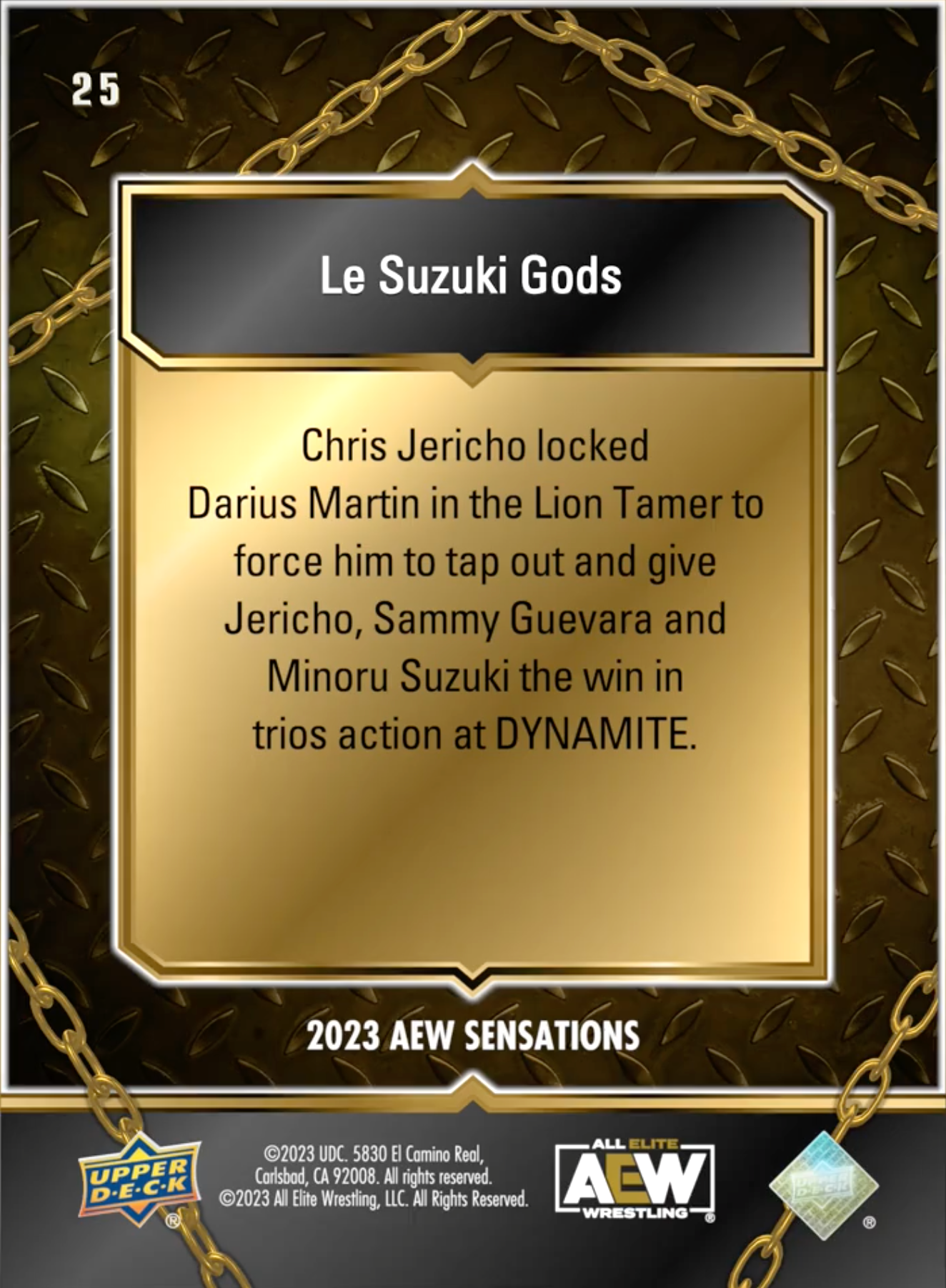 6/21/23 – LE Suzuki Gods – Chris Jericho Forces Darius Martin to TAP Out