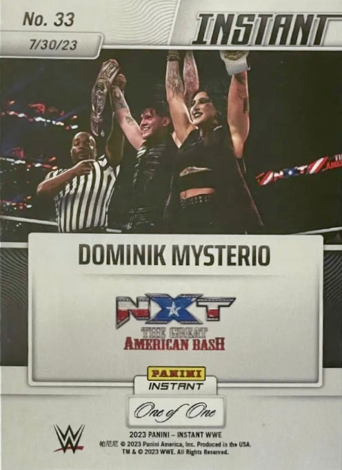 Dominik Mysterio – Dominik Mysterio Defends North American Championship trading card PW Catalog