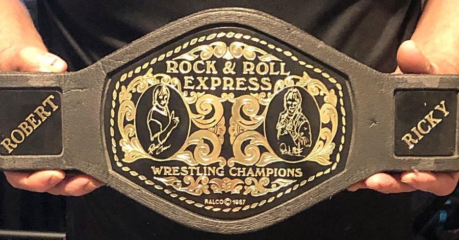 NWA Rock & Roll Fan Club Exclusive Tag Team Belts 1985