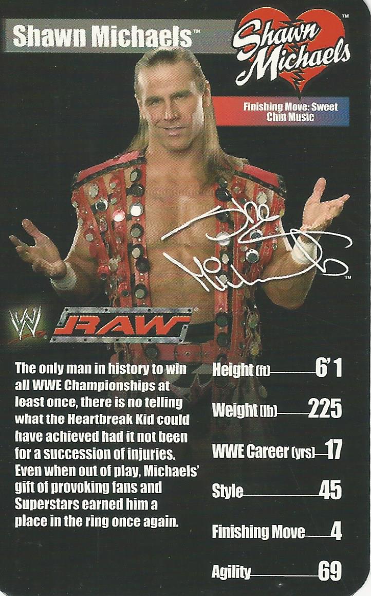 WWE Top Trumps Superstars 1 2005 Shawn Michaels trading card PW Catalog