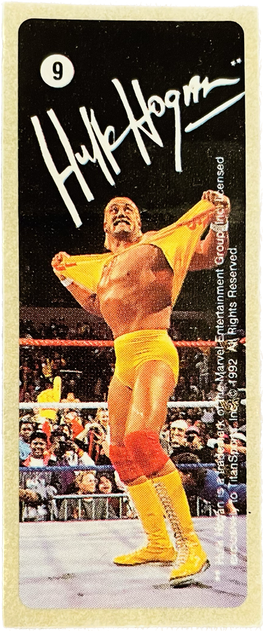 WWF Dunkin Bubble Gum Stickers (1992) No. 9 Hulk Hogan PW Catalog