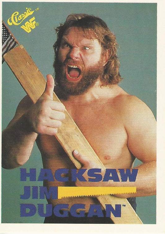 WWF Classic Trading Cards 1990 Hacksaw Jim Duggan No.9 trading card PW Catalog