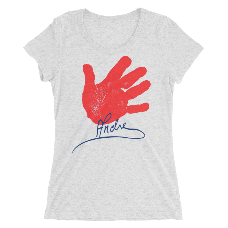 Andre the Giant "Handprint Signature" Women's Tri-Blend T-Shirt T-Shirt PW Catalog
