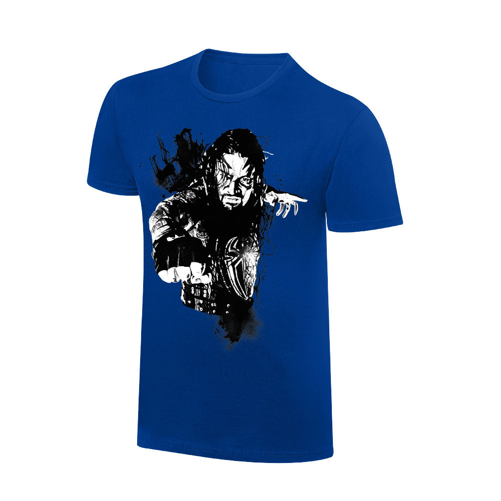 Roman Reigns Rob Schamberger Blue Art Print T-Shirt T-Shirt PW Catalog