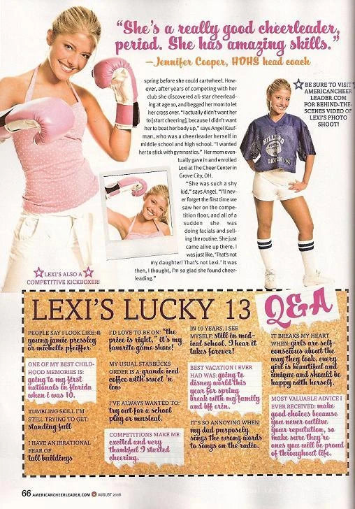 American Cheerleader Magazine Alexa Bliss August 2008