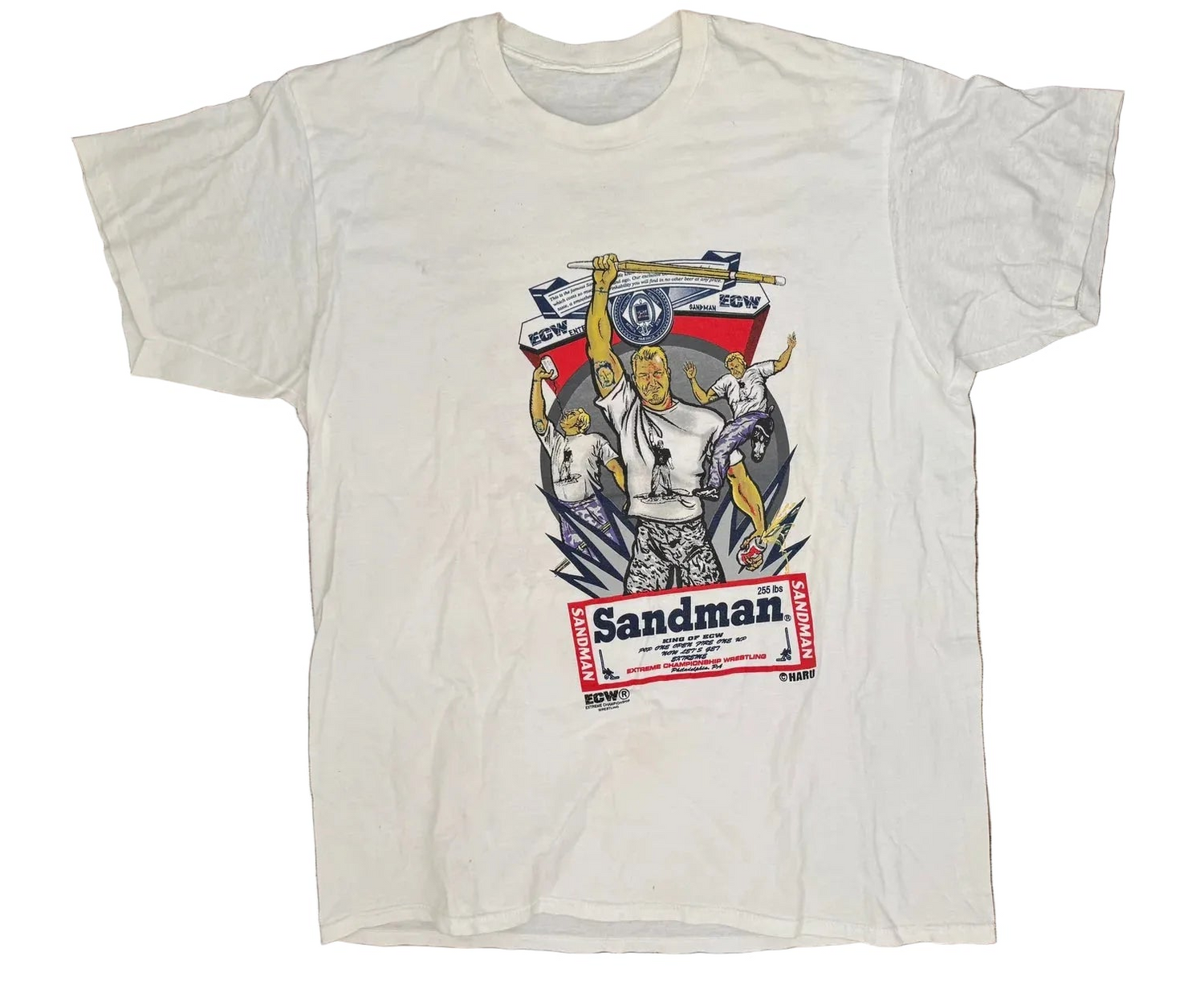 1997 ECW Sandman “Blood, Sweat and Beers” T-shirt Pwcatalog