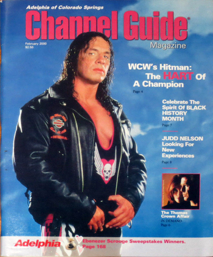 Channel Guide February 2000 Bret Hart Magazine PWcatalog
