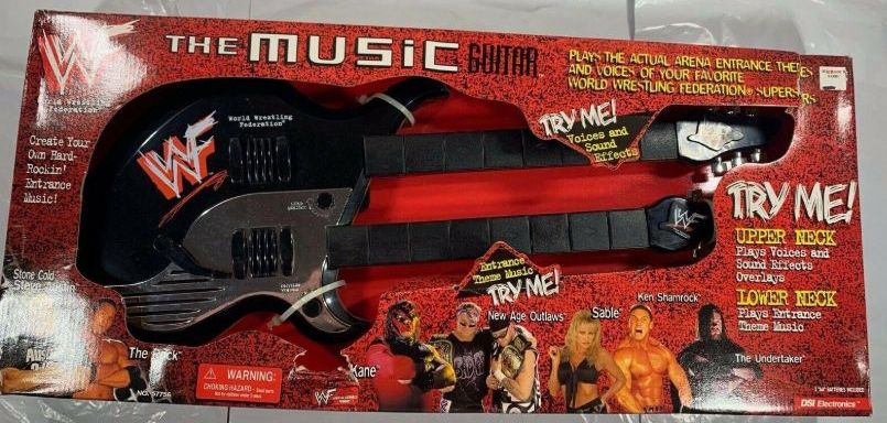 WWF Double Neck Guitar 1999 by DSI Toys PWcatalog