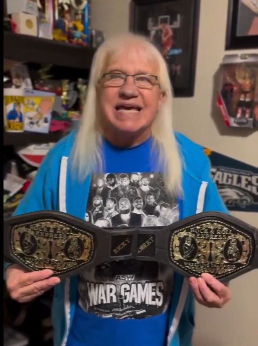 NWA Rock & Roll fan club exclusive tag team belts 1985 PWcatalog