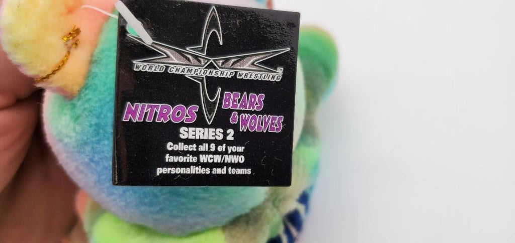 WCW DDP Tie-Dyed Nitros Bears & Wolves 9" Beanie Bear 1999 by Racing Champions Pwcatalog