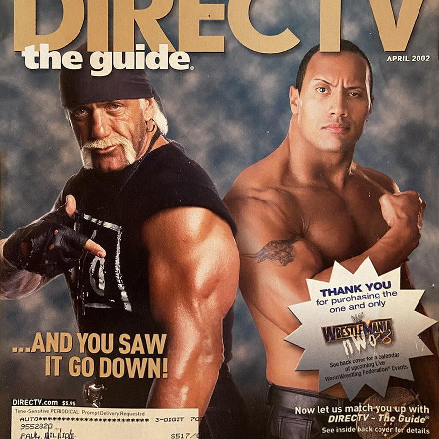 Direct tv 2002 April Hulk Hogan & The Rock Magazine PWcatalog