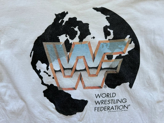 1995 WWF Globe Logo T-shirt - image 2
