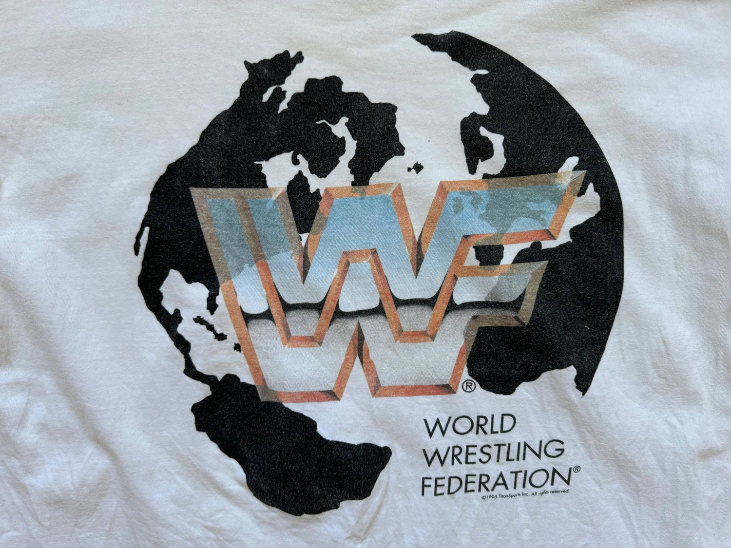 1995 WWF Globe Logo T-shirt Pwcatalog