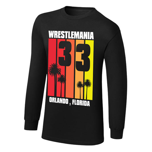 WrestleMania 33 Striped Long Sleeve T-Shirt T-Shirt PW Catalog