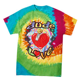 Dude Love Tie Dye Retro T-Shirt T-Shirt PW Catalog
