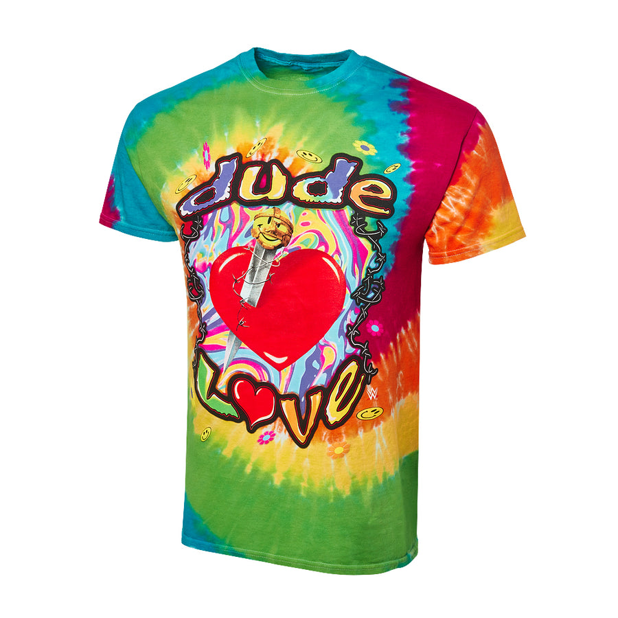 Dude Love Tie Dye Retro T-Shirt T-Shirt PW Catalog