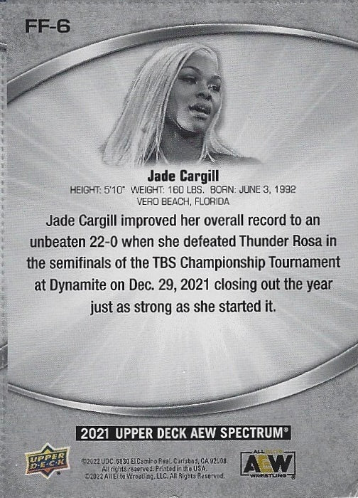 Jade Cargill trading card PW Catalog