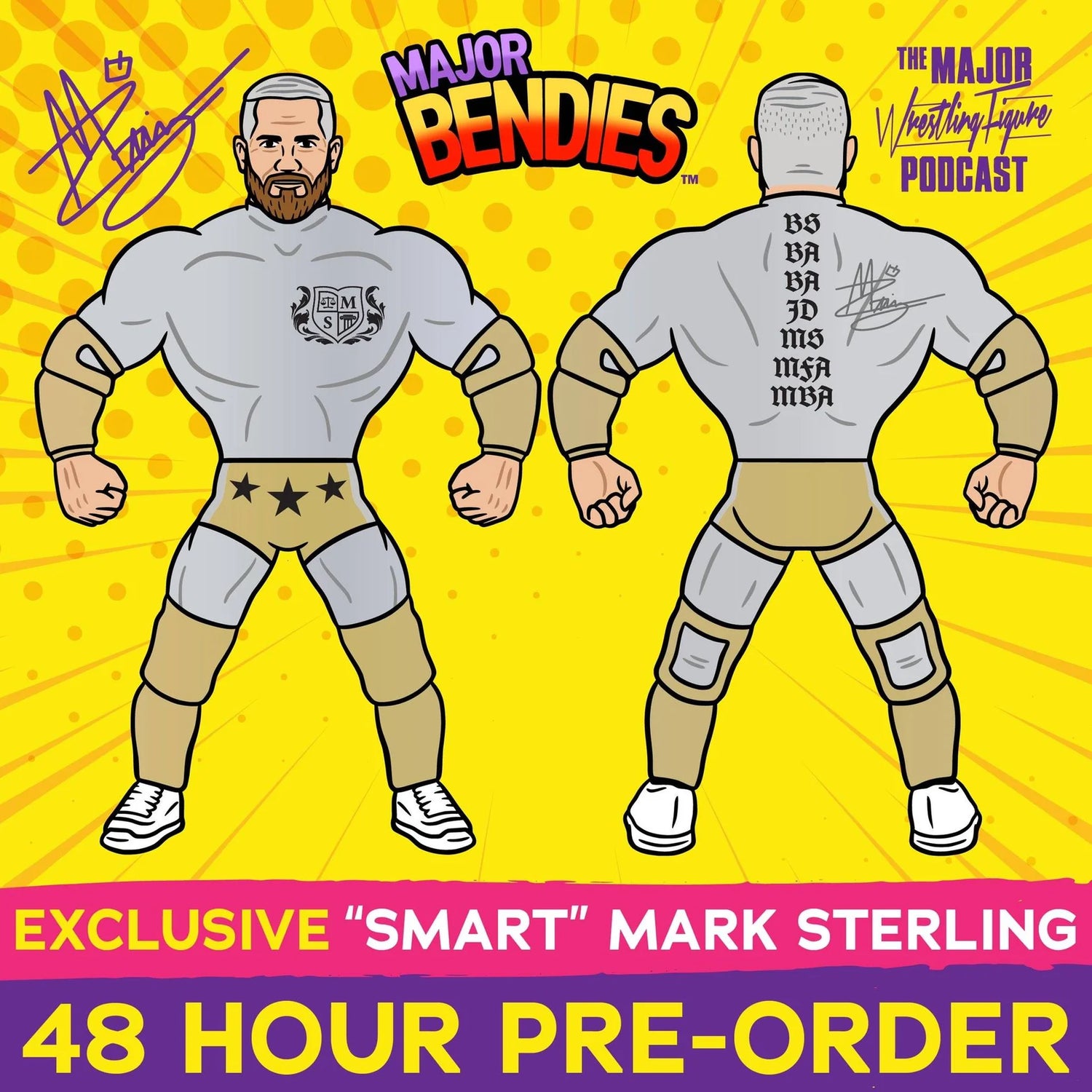 Major Wrestling Figure Podcast Major Bendies Limited Edition "Smart" Mark Sterling Action & Toy Figures PWcatalog