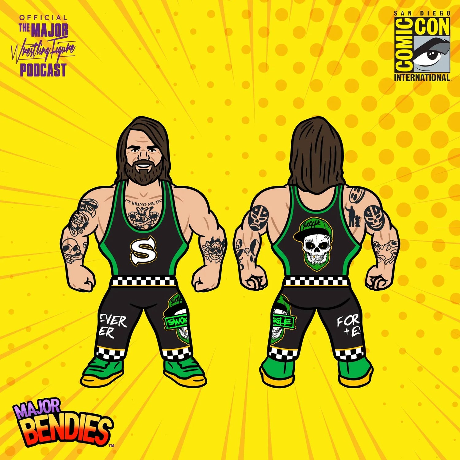 Major Wrestling Figure Podcast Major Bendies Swoggle [Merch Stand Exclusive] Action & Toy Figures PWcatalog