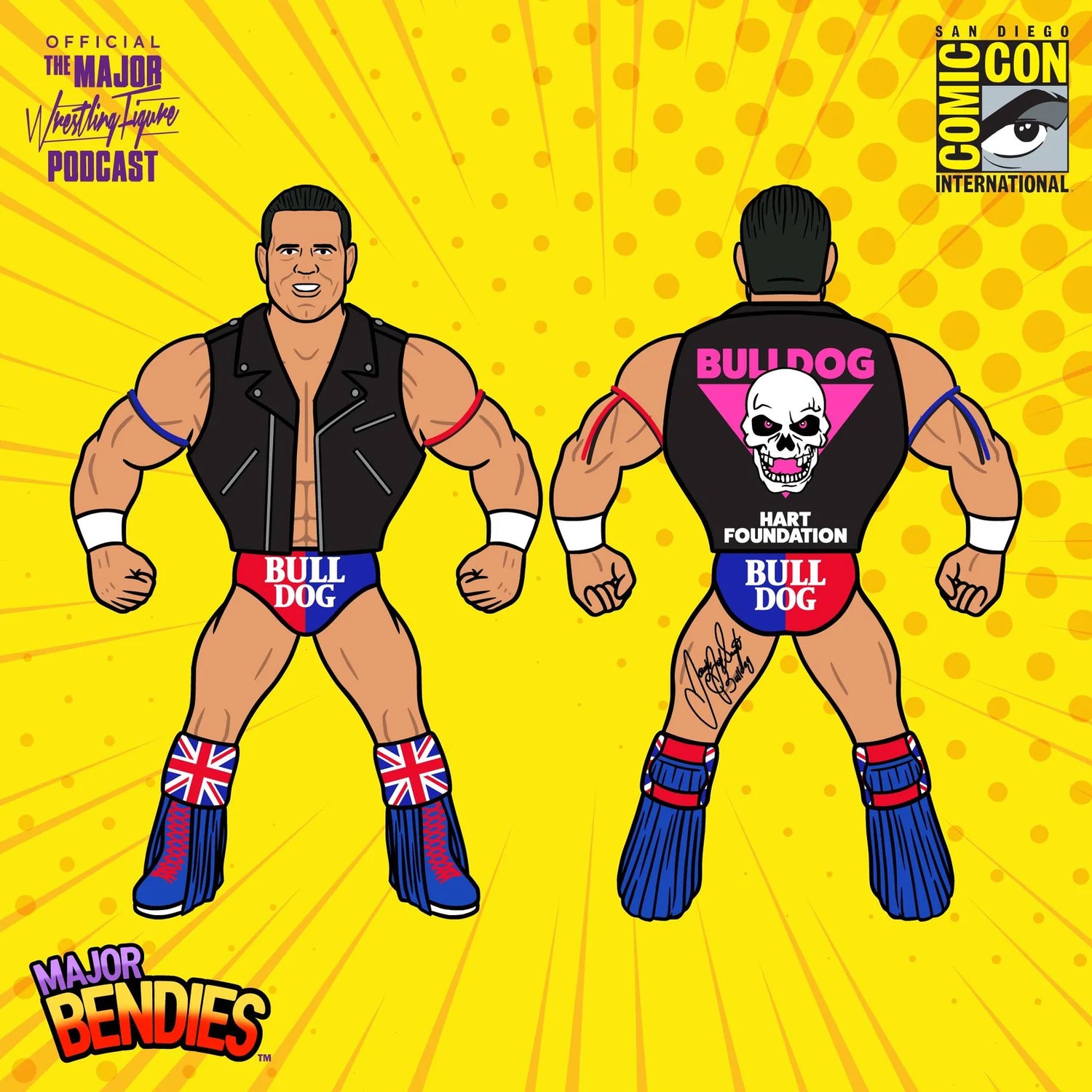 Major Wrestling Figure Podcast Major Bendies Series 4 British Bulldog Action & Toy Figures PWcatalog