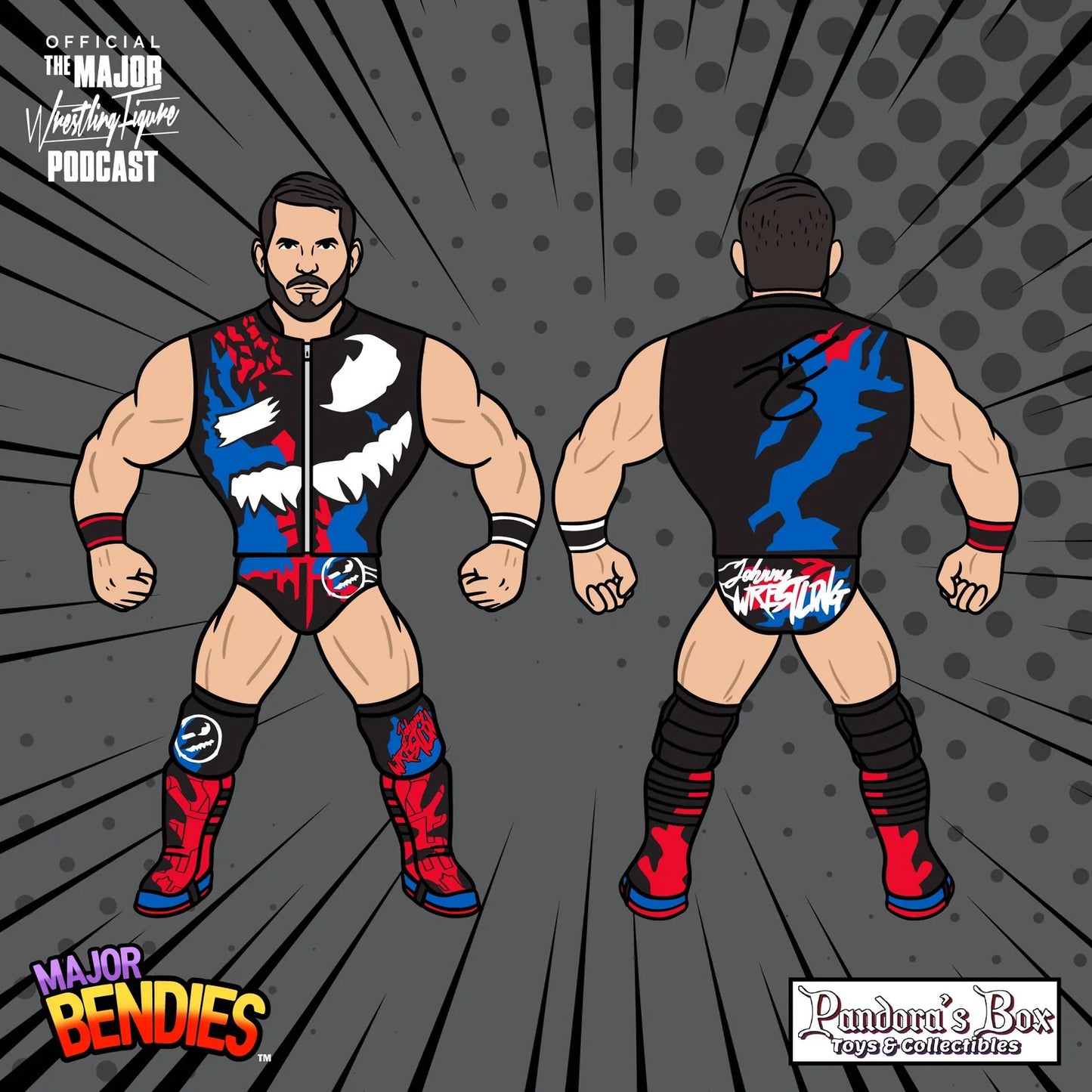 Major Wrestling Figure Podcast Major Bendies Johnny Gargano [Exclusive] Action & Toy Figures PWcatalog