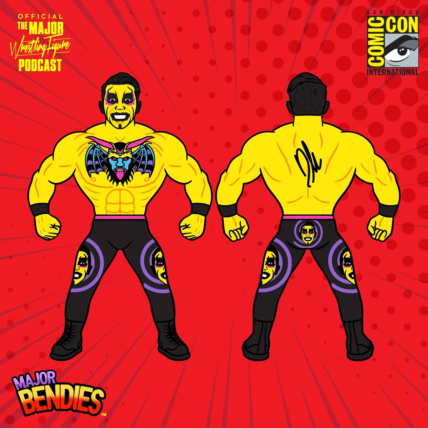 Major Wrestling Figure Podcast Major Bendies Danhausen [Comic Edition] Action & Toy Figures PWcatalog