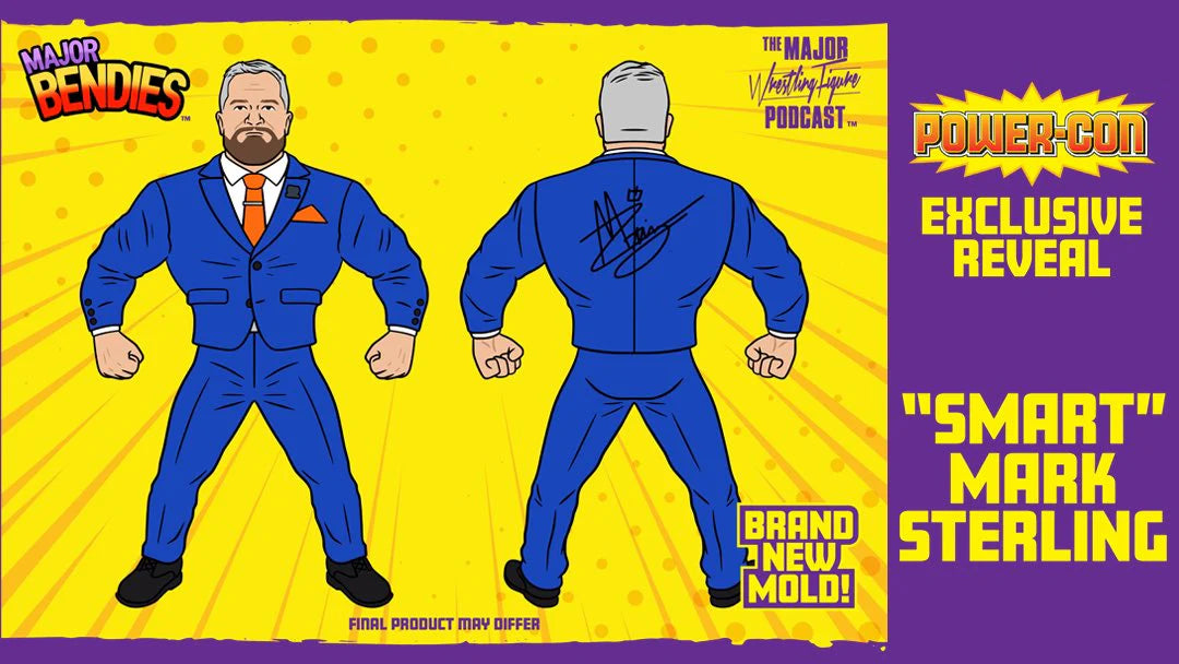 Major Wrestling Figure Podcast Major Bendies Power-Con Exclusive "Smart" Mark Sterling Action & Toy Figures PWcatalog