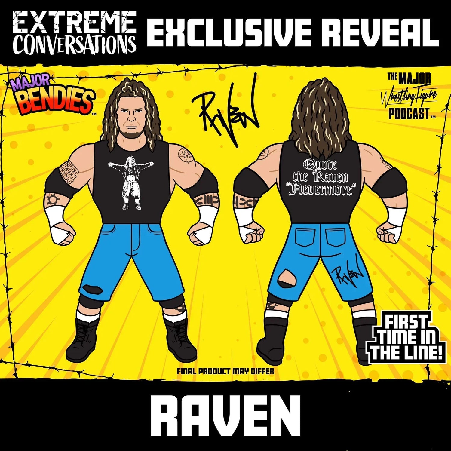 Major Wrestling Figure Podcast Major Bendies Extreme Series 1 Raven Action & Toy Figures PWcatalog