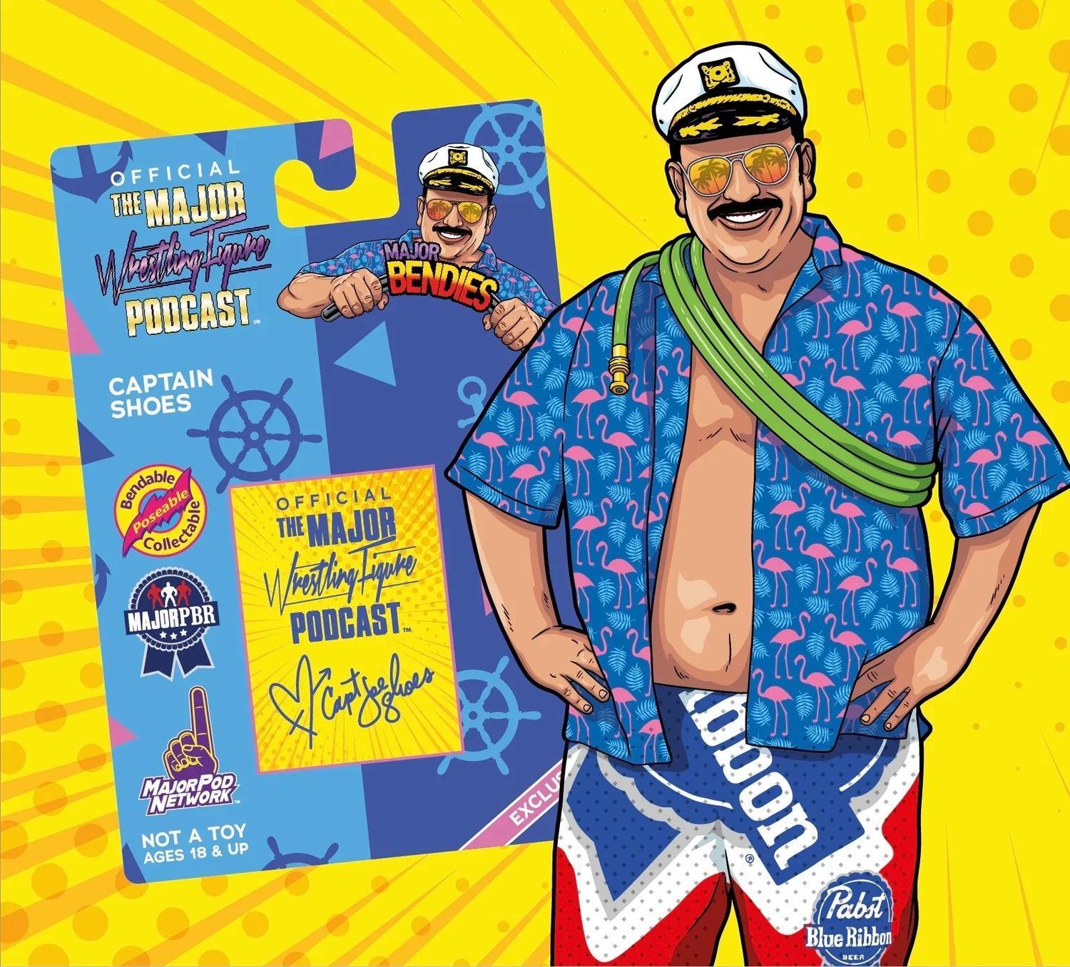 Major Wrestling Figure Podcast Major Bendies Captain Joe Shoes Action & Toy Figures PWcatalog