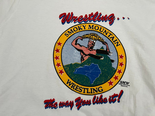1992 Smoky Mountain Wrestling logo T-Shirt Pwcatalog