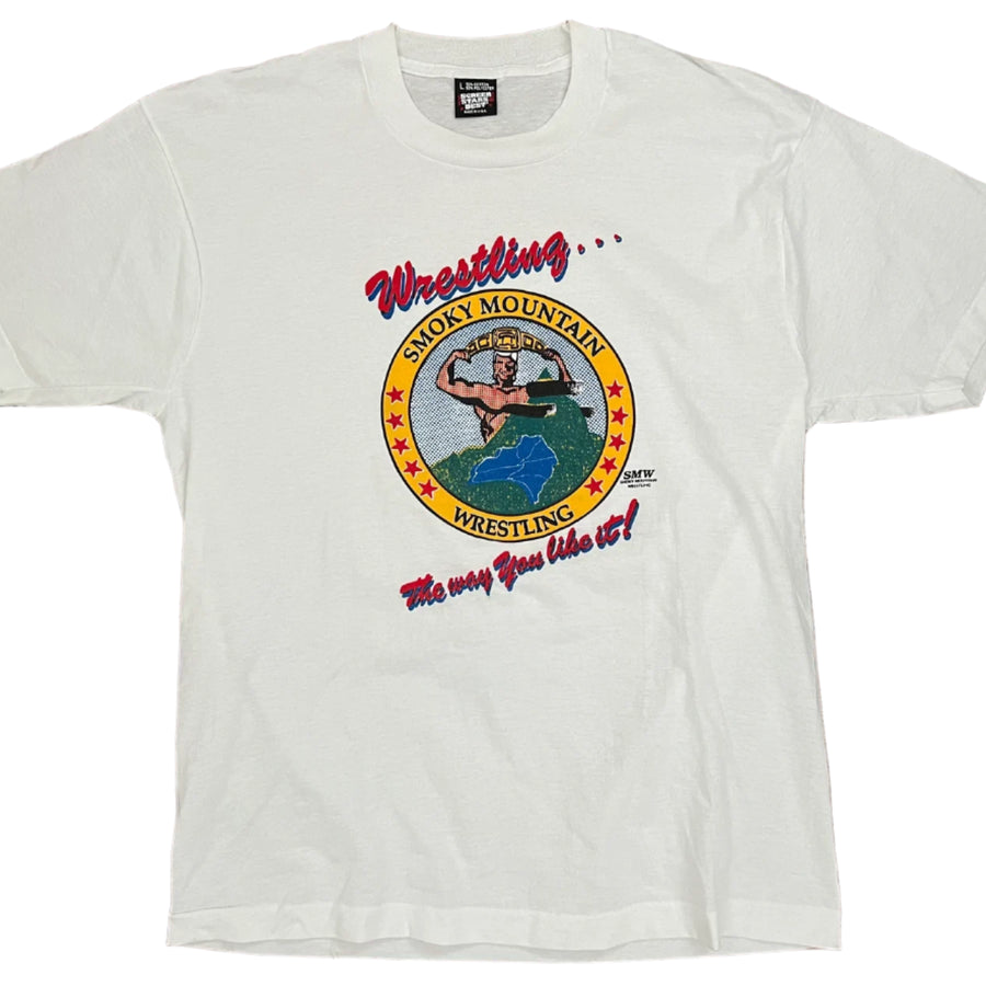 1992 Smoky Mountain Wrestling logo T-Shirt Pwcatalog