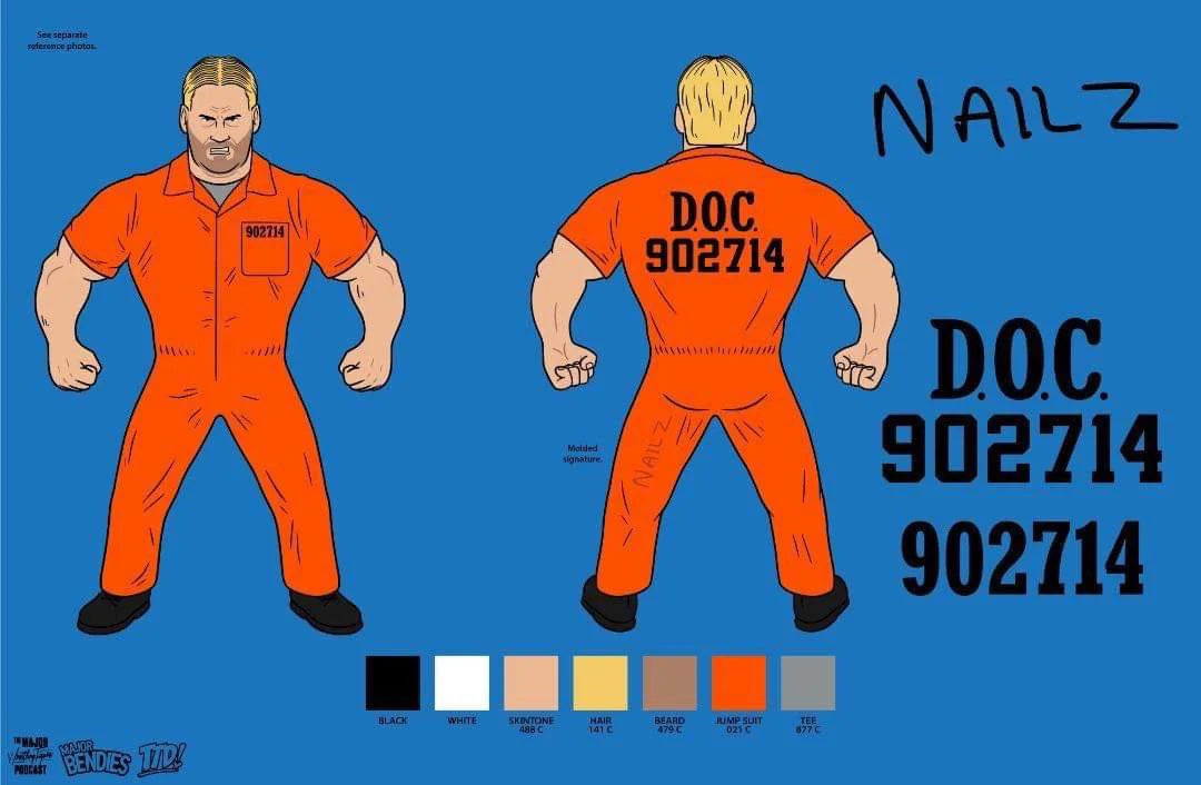 Major Wrestling Figure Podcast Major Bendies Nailz [Exclusive] Action & Toy Figures PWcatalog