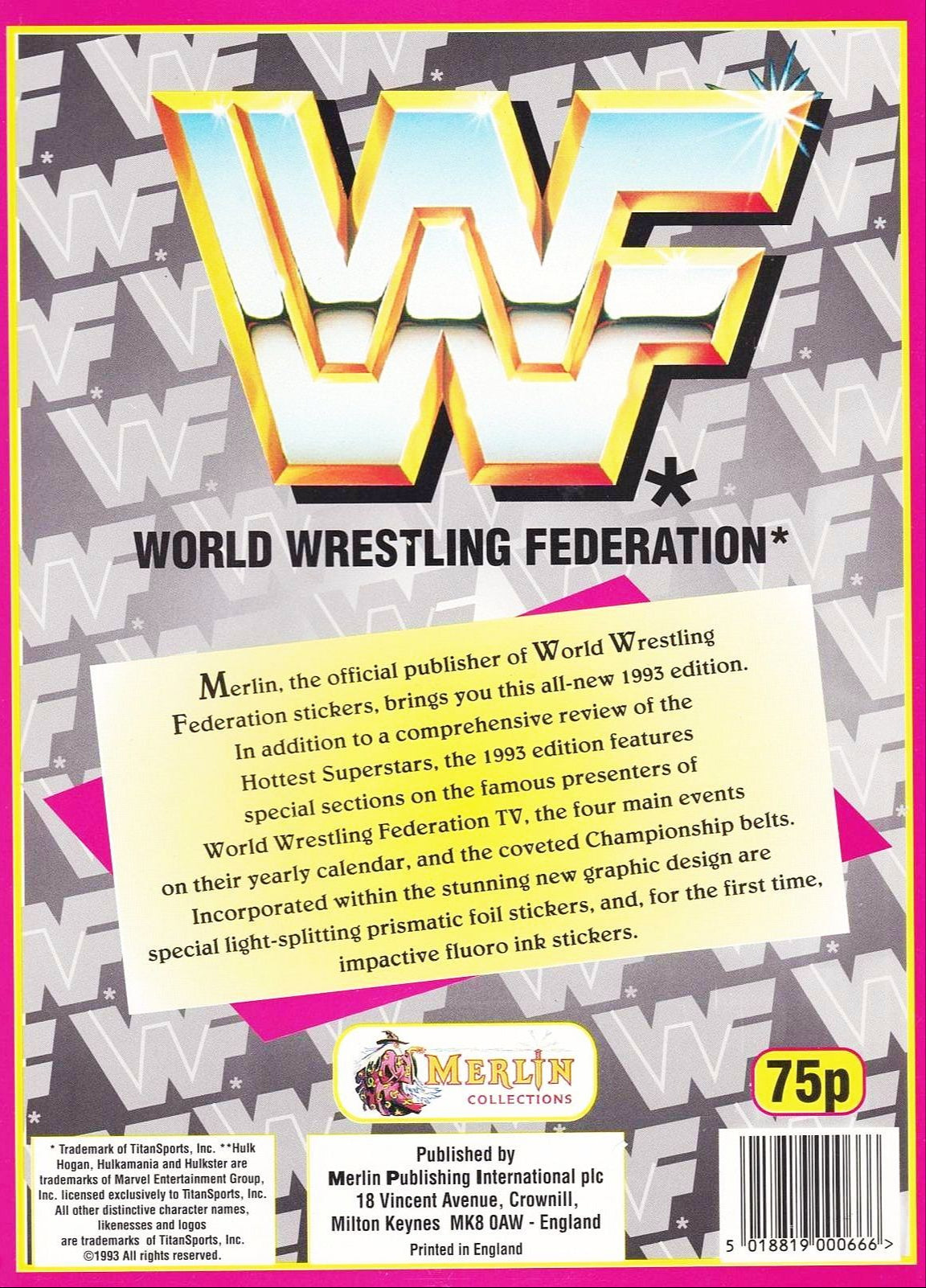 WWF Stickers Album 1993 Stickers Album PW Catalog