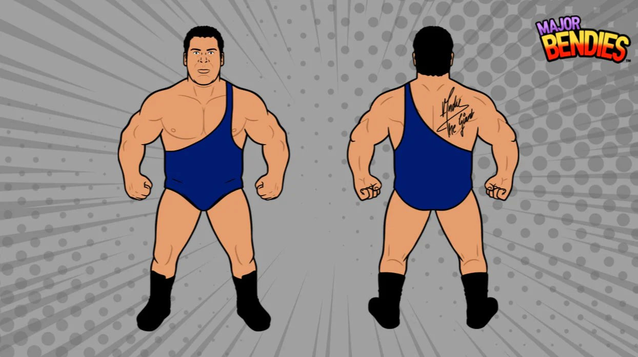 Major Wrestling Figure Podcast Major Bendies Andre the Giant Blue Singlet Action & Toy Figures PWcatalog