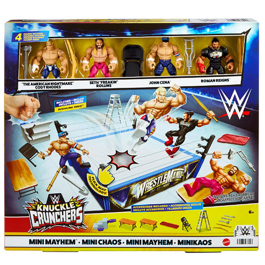 WWE Mattel Knuckle Crunchers Mini Mayhem WrestleMania Rebound Ring
