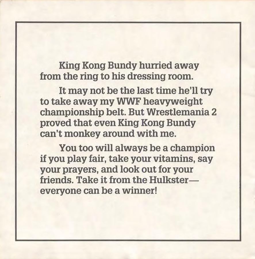 Hulk Hogan keeps the belt 1986 Collector Books With Stickers Magazine Pwcatalog