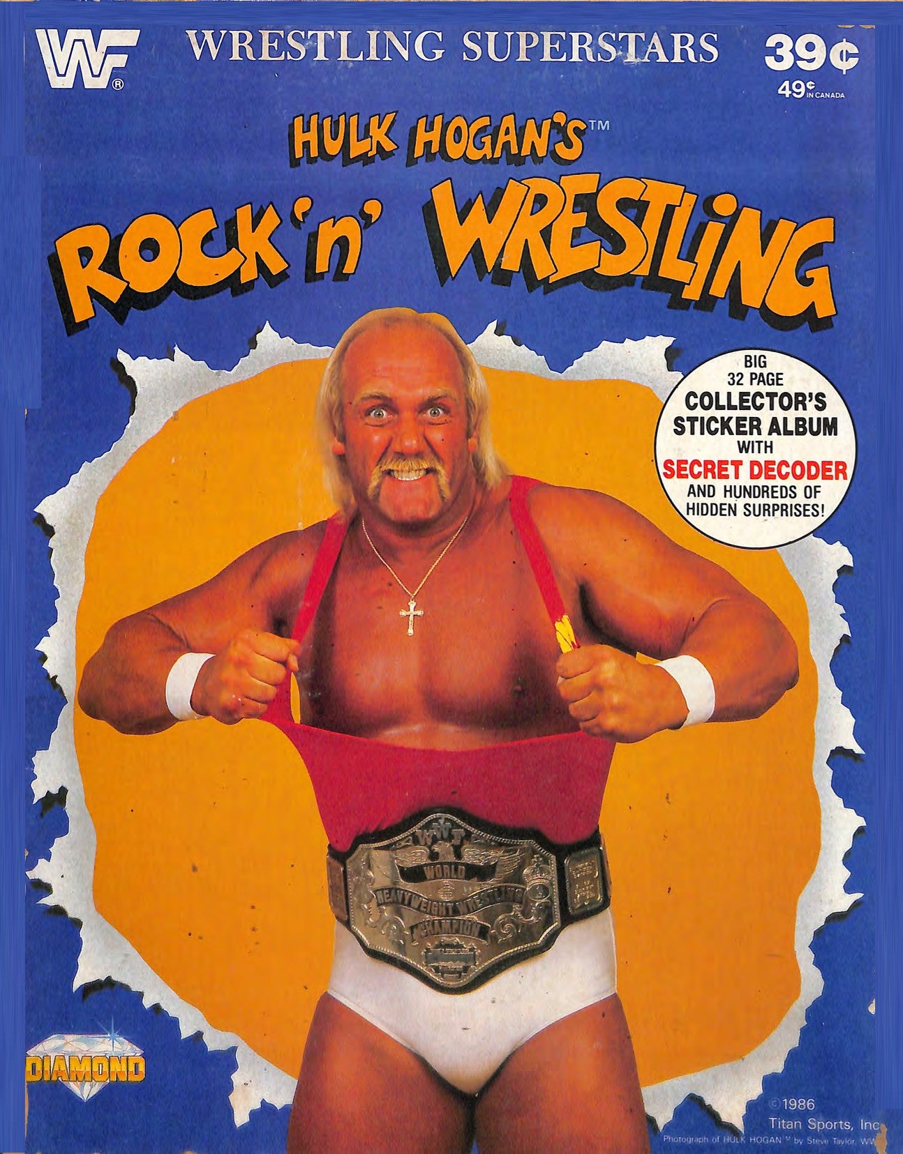 Hulk Hogan Rock & Wrestling Stickers Album 1986 Stickers Album PW Catalog