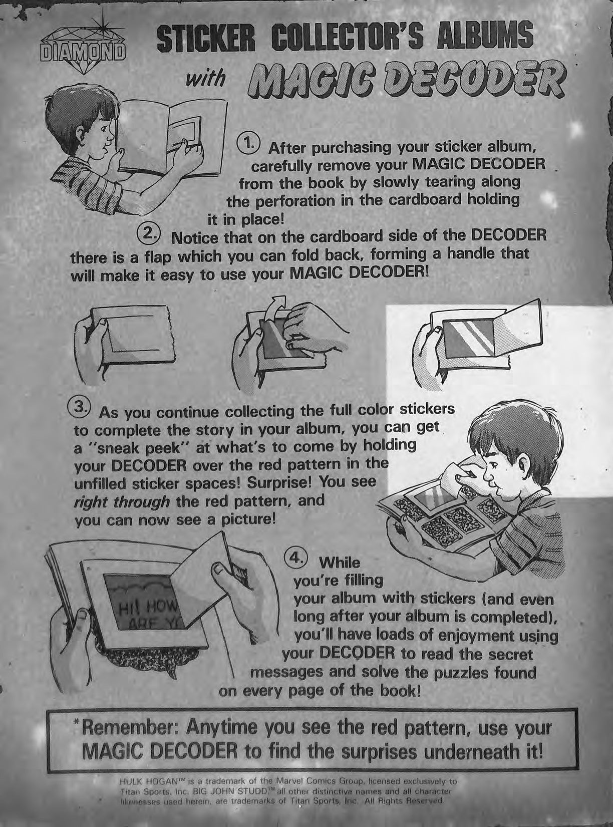 Hulk Hogan Rock & Wrestling Stickers Album 1986 Stickers Album PW Catalog