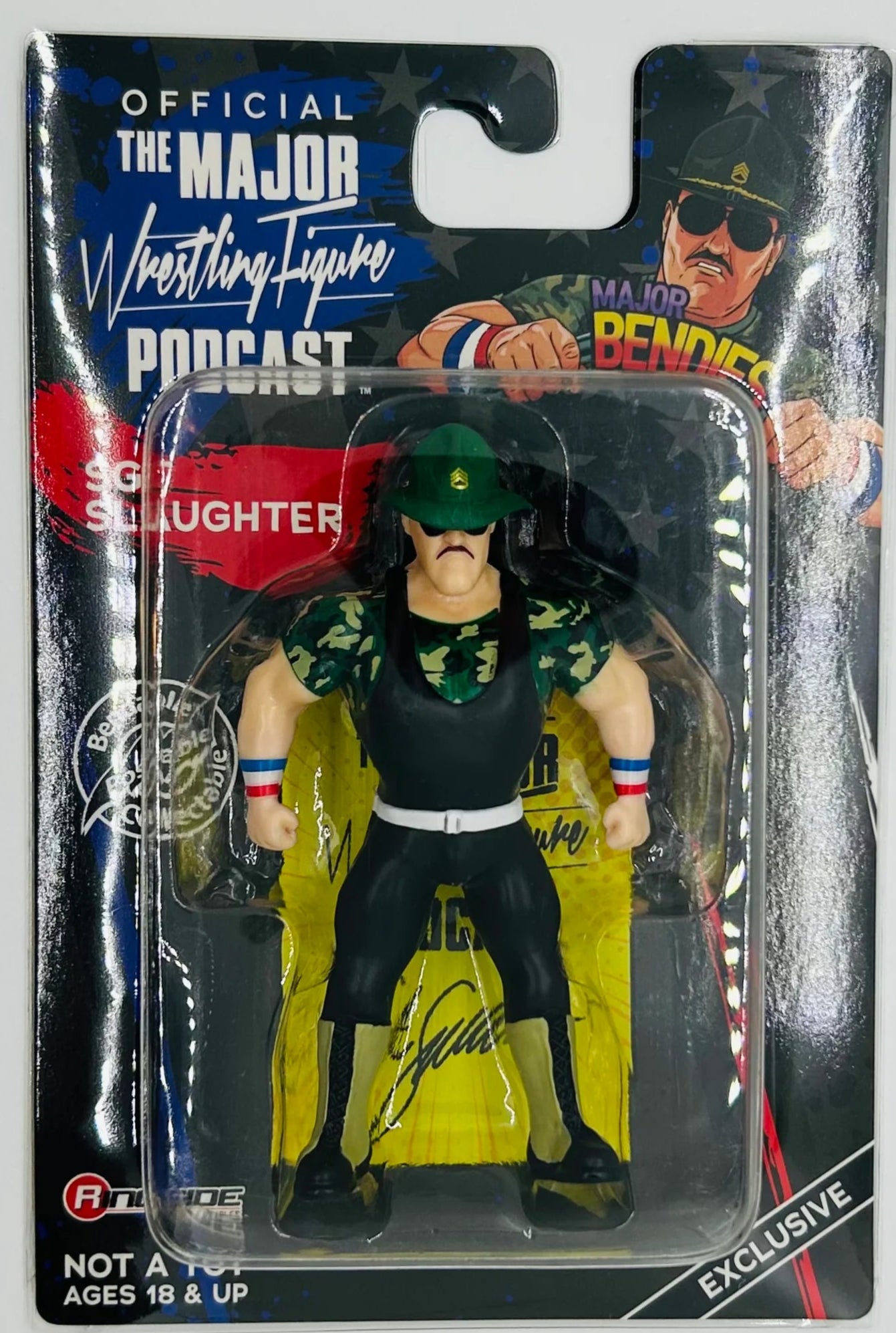 Major Wrestling Figure Podcast Major Bendies Sgt. Slaughter [Exclusive] Action & Toy Figures PWcatalog