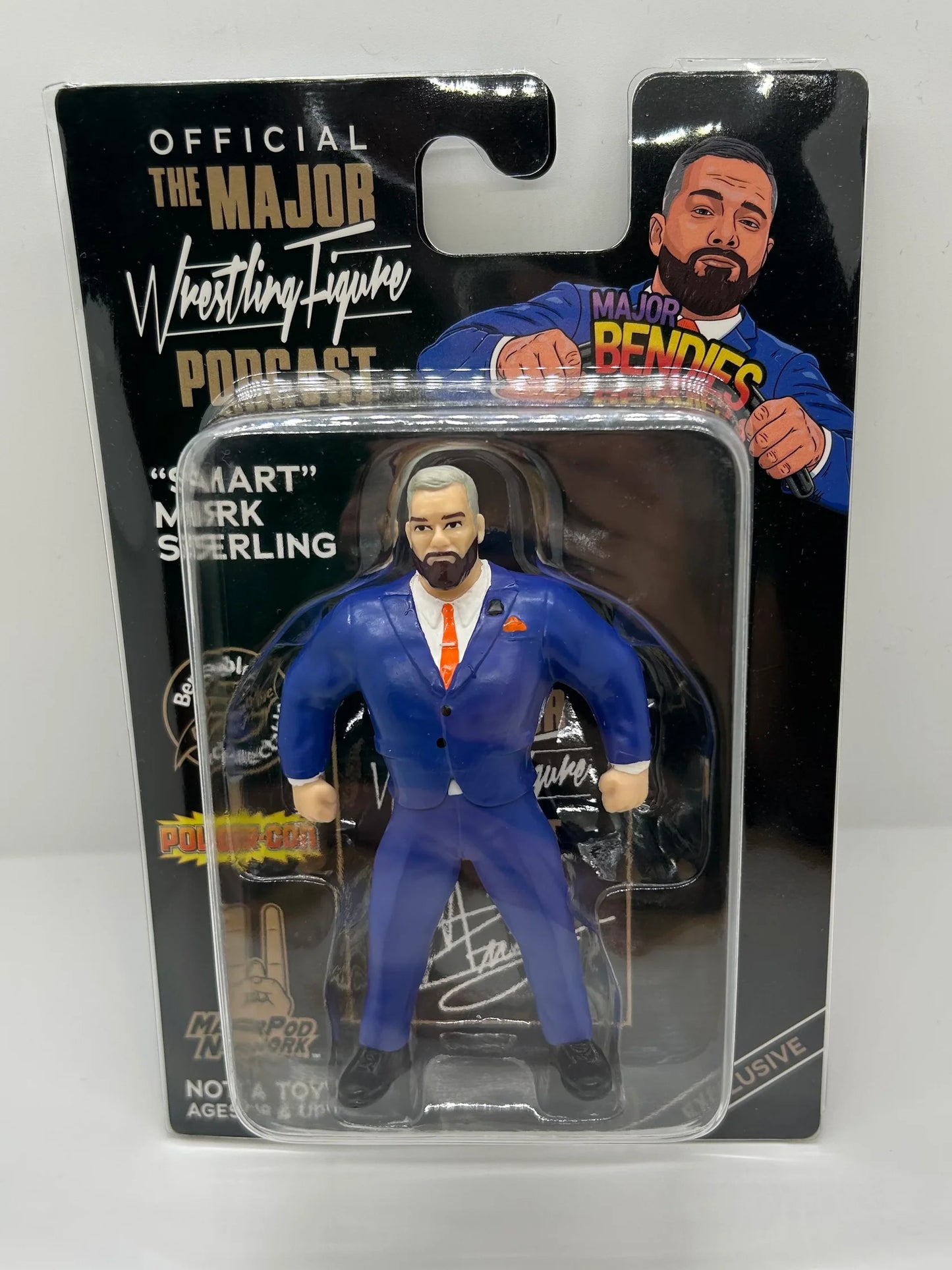Major Wrestling Figure Podcast Major Bendies Power-Con Exclusive "Smart" Mark Sterling Action & Toy Figures PWcatalog