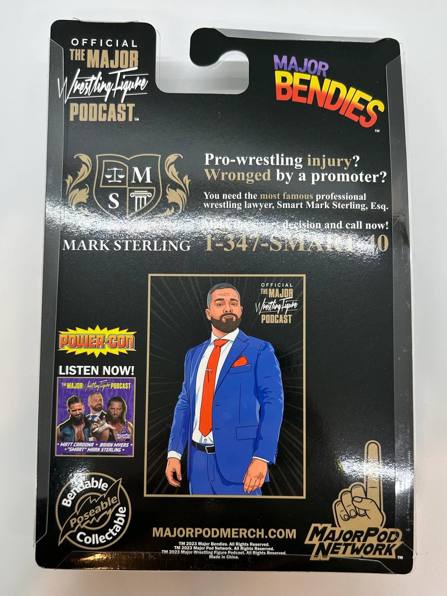 Major Wrestling Figure Podcast Major Bendies Power-Con Exclusive "Smart" Mark Sterling Action & Toy Figures PWcatalog