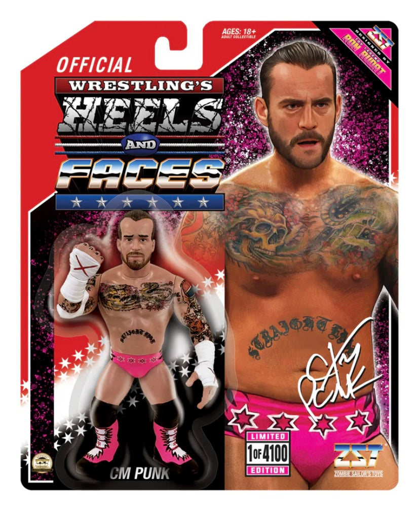 Zombie Sailor's Toys Wrestling's Heels & Faces CM Punk [Pink Variant] Action & Toy Figures PWcatalog