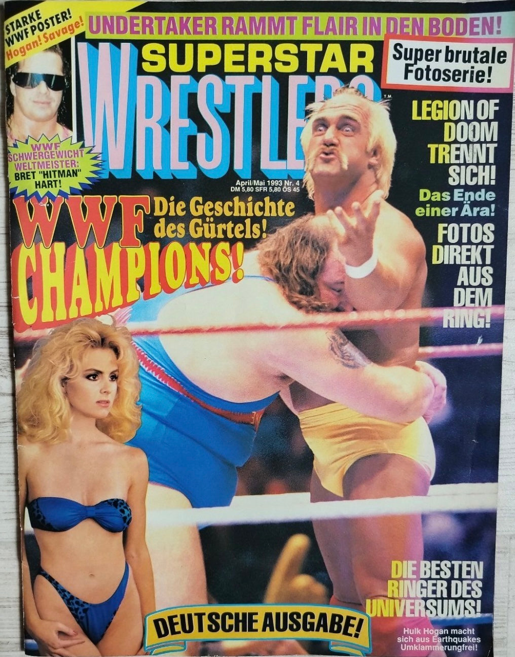 Superstar Wrestlers 4 Apr./May 1993 from Germany Magazine PWcatalog