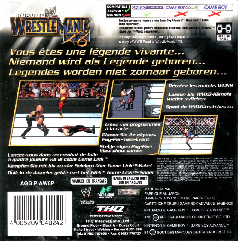 WWE Road to WrestleMania X8 [Game Boy Advance] PWcatalog