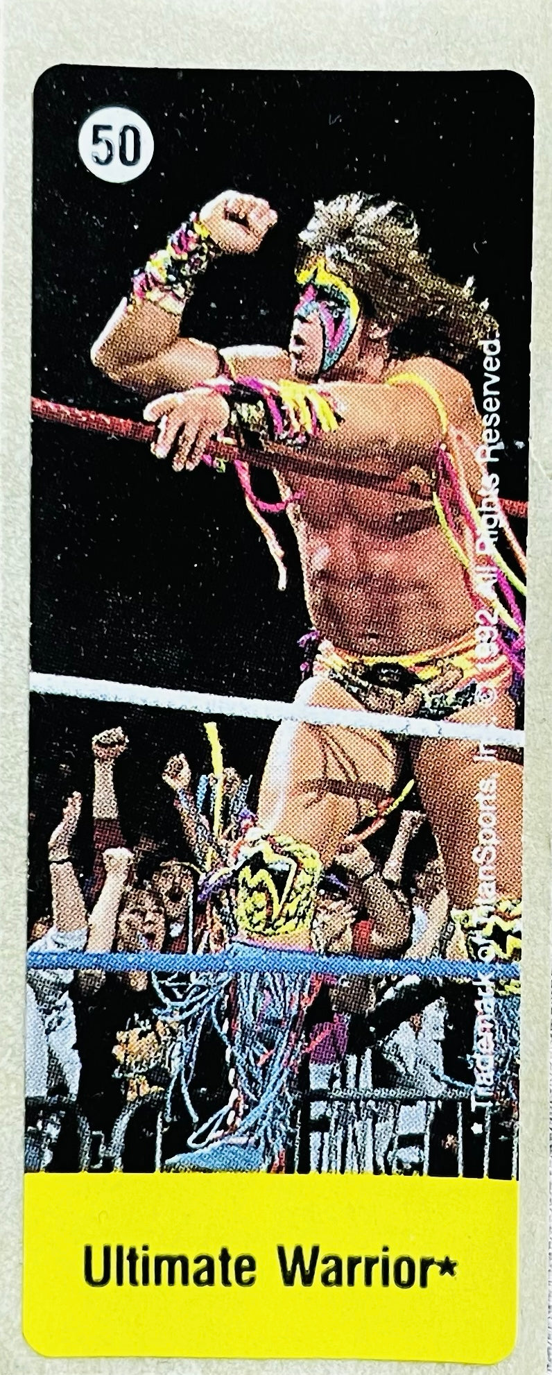 WWF Dunkin Bubble Gum Stickers (1992) No. 50 Ultimate Warrior PW Catalog