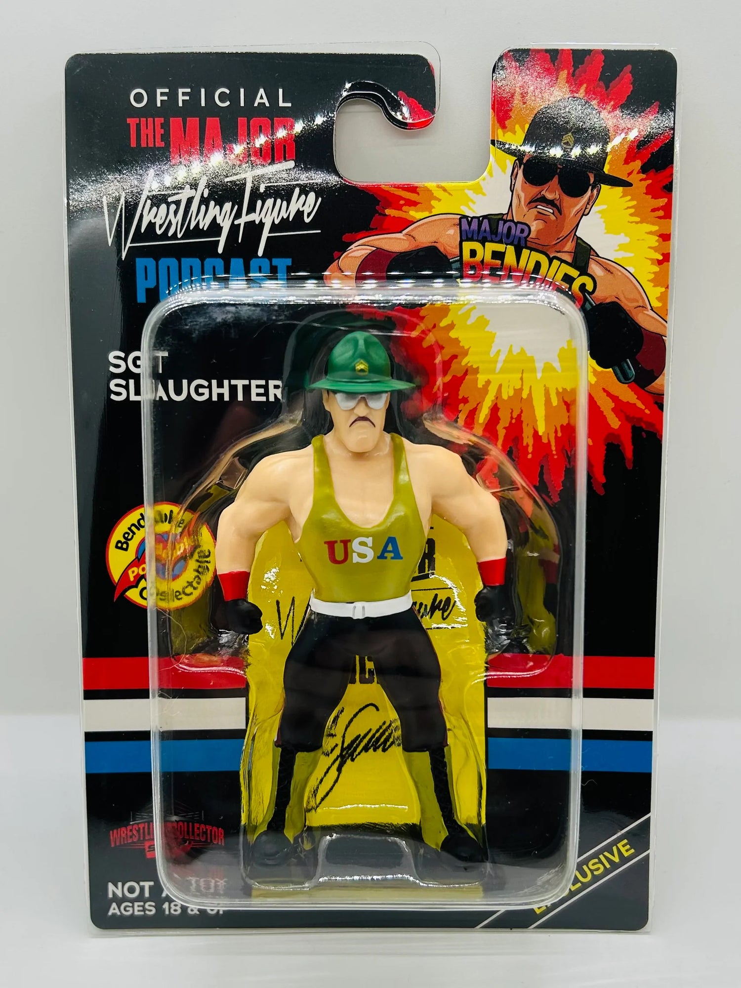 Major Wrestling Figure Podcast Major Bendies Sgt. Slaughter (Exclusive) Action & Toy Figures PWcatalog